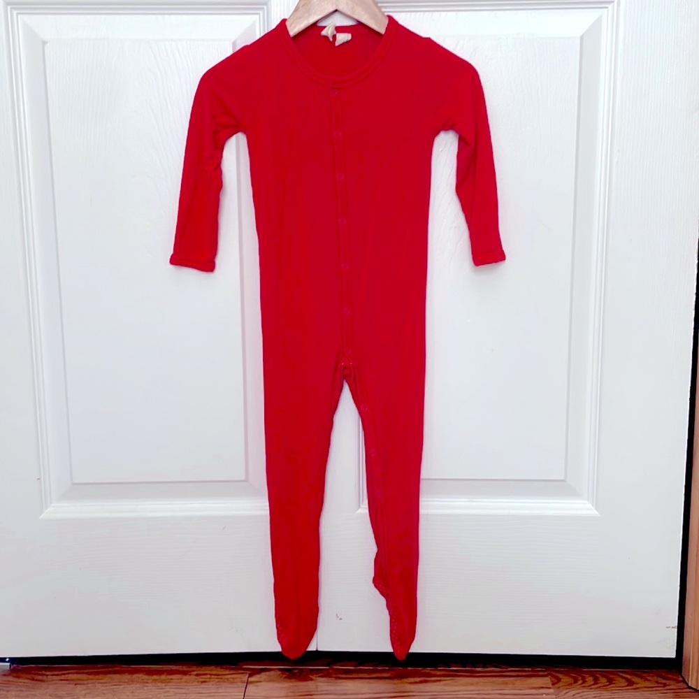 - EUC Kyte baby button footie in Crimson
